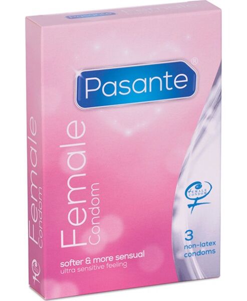 Pack of 3 Pasante Internal Condoms with one wrapper