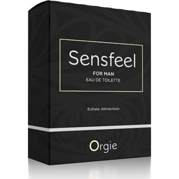50 ml bottle of Orgie Sensfeel For Man perfume with atomiser