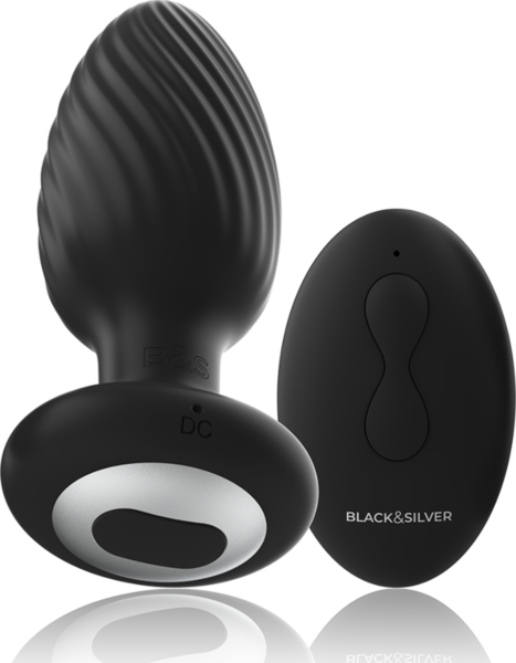 Black&Silver Wells vibrating butt plug with remote control