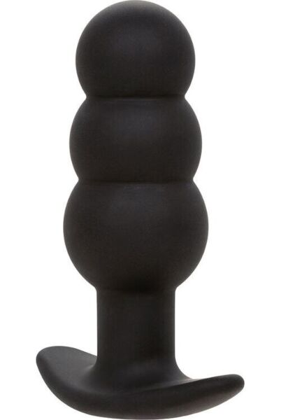 CalExotics Rock Bottom Beaded Probe vibrating butt plug, black with a beaded design