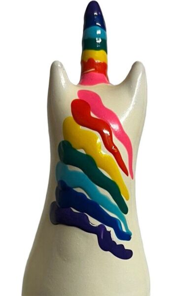 Condomerie Unicorn Rainbow novelty condom, hand-painted