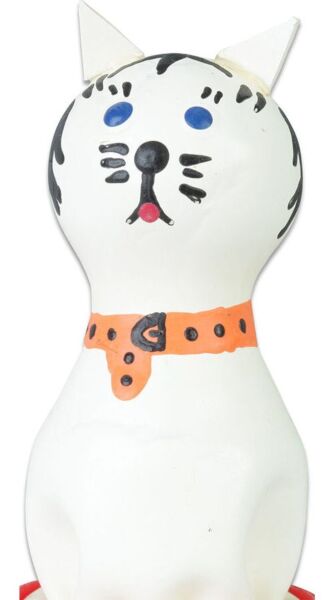 Condomerie Cat White novelty condom, hand-painted