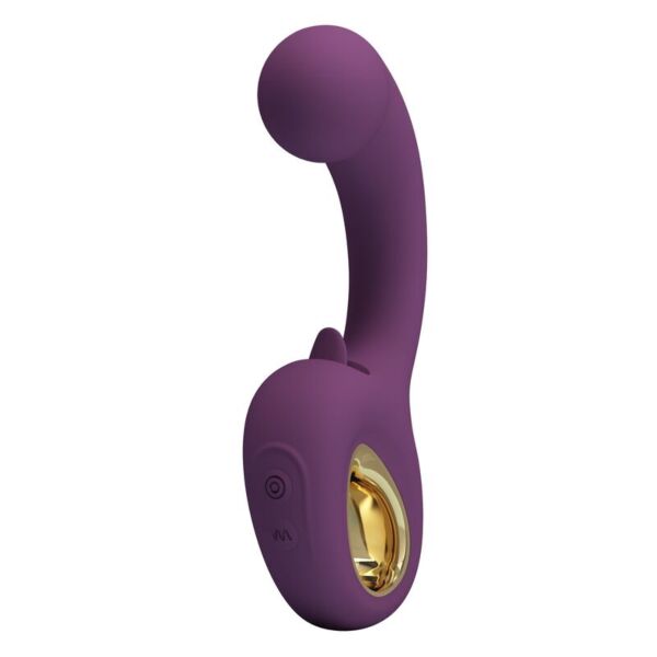 Pretty Love Brynnlee dual stimulation vibrator in purple, with its external tongue