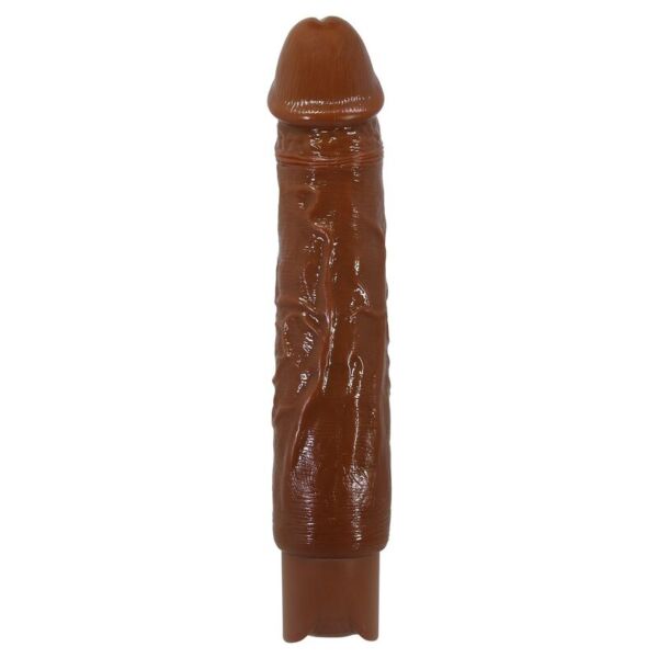 Pretty Love Duke realistic vibrator in brown, with a defined head and a textured shaft