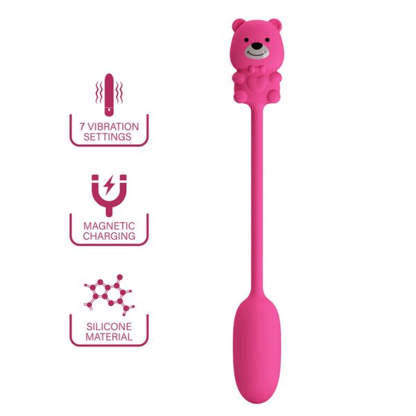 Pink Pretty Love Olson vibrating egg with its bear-shaped wired remote