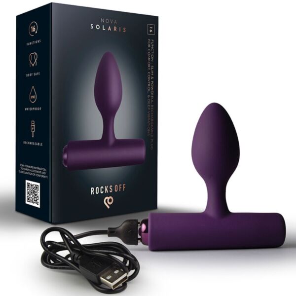 Rocks-Off Nova Solaris vibrating butt plug with its long base