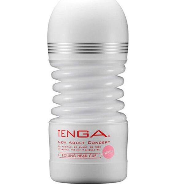 Tenga Rolling Head Cup single-use masturbator with a ribbed, accordion-style shape