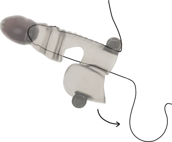 Ohmama vibrating penis and testicle sleeve with 3 bullet vibrators
