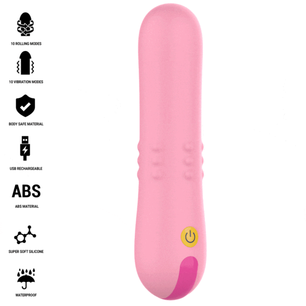 Intense Barbara vibrator with internal rotating pearls
