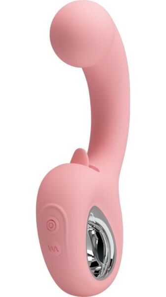 Pretty Love Erynnyes BI-300104 dual vibrator, with its shaft and its small tongue for the clitoris