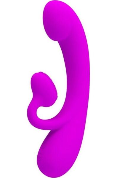 Pretty Love BI-014988 rabbit vibrator in purple, with its bristle paddle for the clitoris