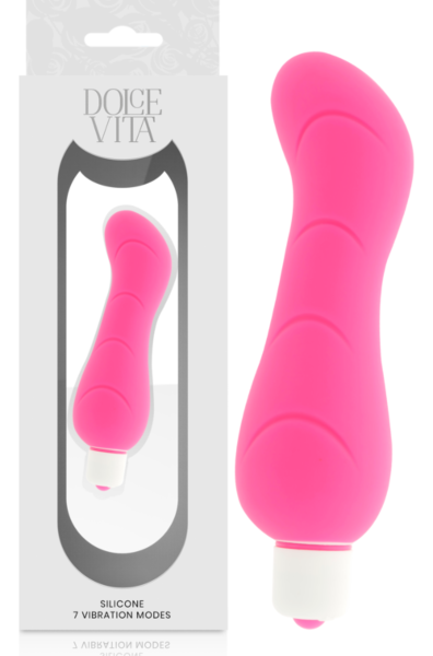 Dolce Vita silicone vibrator with its removable sleeve
