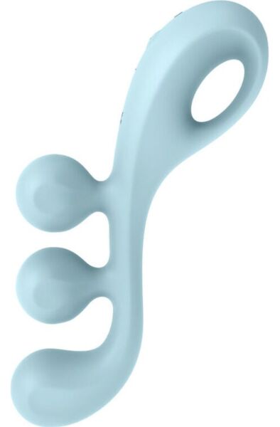 Satisfyer Tri Ball 2 vibrator in blue, with its three balls and the ring for holding it
