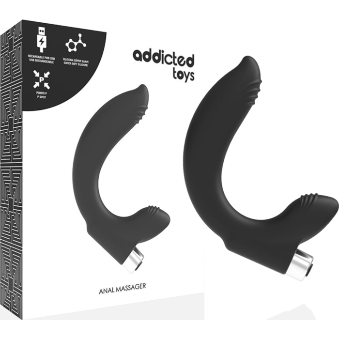 Addicted toys vibrador prostãtico recargable negro