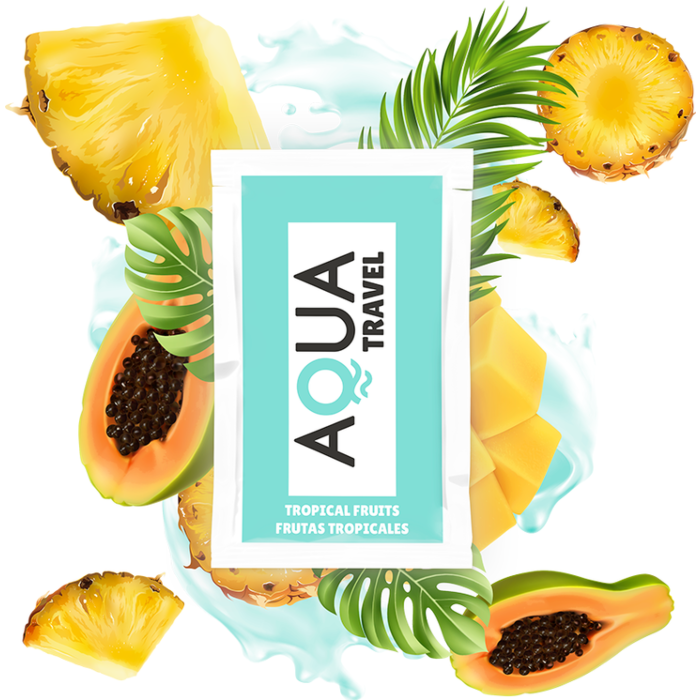 Aqua Travel - Lubricante base agua sabor frutas tropicales 6 ml - Sex Shop
