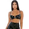 Drip top vinyl bra top negro