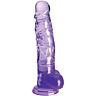 Realistic Dildo King Cock Clear 16.5cm Purple