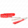 KINK Collar with Leash - Adjustable Red Elegance