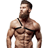 FETISH SUBMISSIVE ATTITUDE Men's Crossed Shoulder Eco Leather Harness