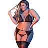 Lingerie Set BRA GARTER & G-SET BLACK L/XL - 3 Pieces