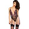 CHILIROSE CR 4721 Crotchless Bodysuit with Garters
