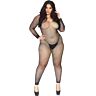 Leg avenue crystalized net body stocking 1x-2x