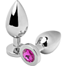 Anal Plug Metal Hard Diamond Pink Small 5.71cm