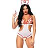 Leg avenue nurse open crothless teddy one size