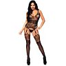 Leg avenue strappy rose bodystocking one size
