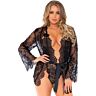 Floral Lace Teddy and Robe Set by Leg Avenue