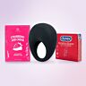 Couples kit with Pretty Love vibrating ring, condoms and lubricant