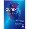 Durex Natural Condoms 24 Units with Easy On Fit