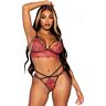 Bra and Thong Set Leg Avenue 81623 with Rhinestones