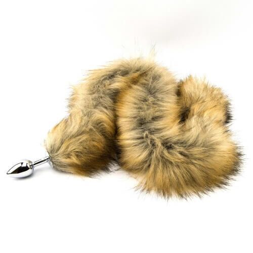 Butt Plug Furry Fantasy Red Fox Tail with Faux Fur Tail