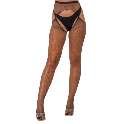 Lace Fishnet Crotchless Pantyhose One Size