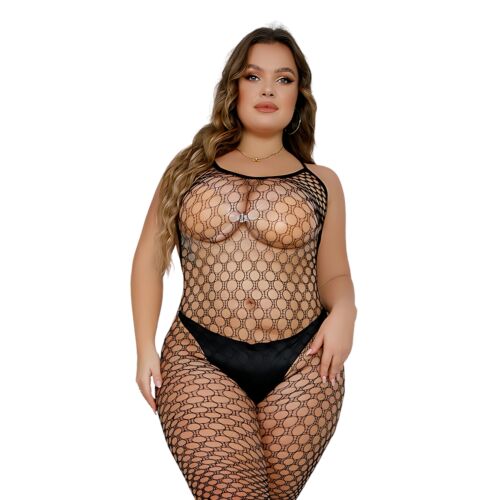 Bodystocking Lace by LJ Plus Size Footless Crochet
