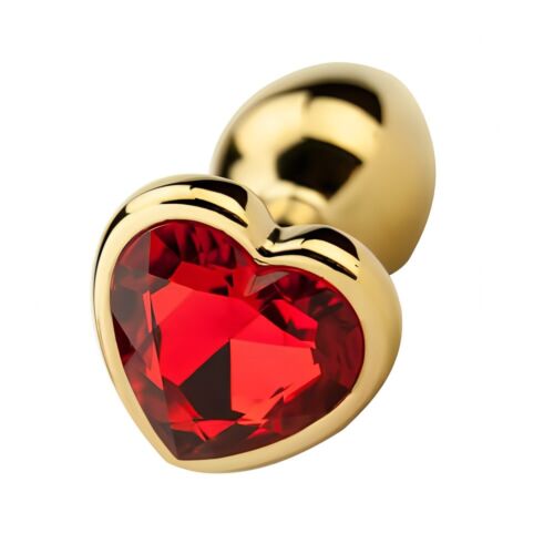 Butt Plug Precious Metals Heart Shaped with Jewelled Base