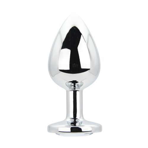 Butt Plug Toosh Large Clear Stone Jewelled Base Plata