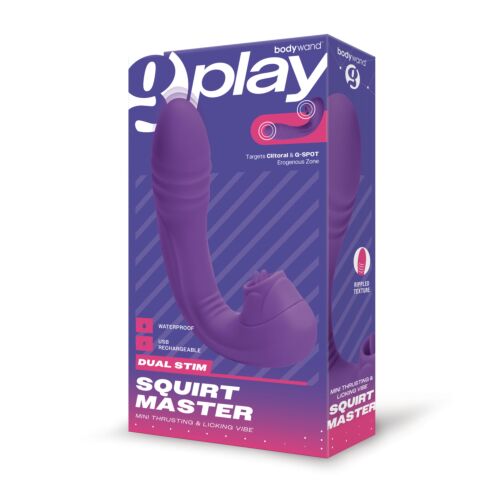 Bodywand G-Play Dual Stim Thrusting & Licking Squirt Master - Purple