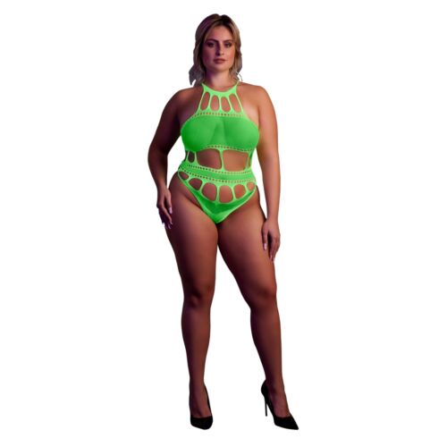 Bodysuit Shots Toys Cut Out Thong with Glow in the Dark Design