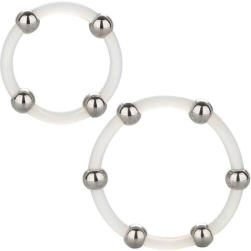 Penis Ring Set CalExotics Steel Beaded Silicone