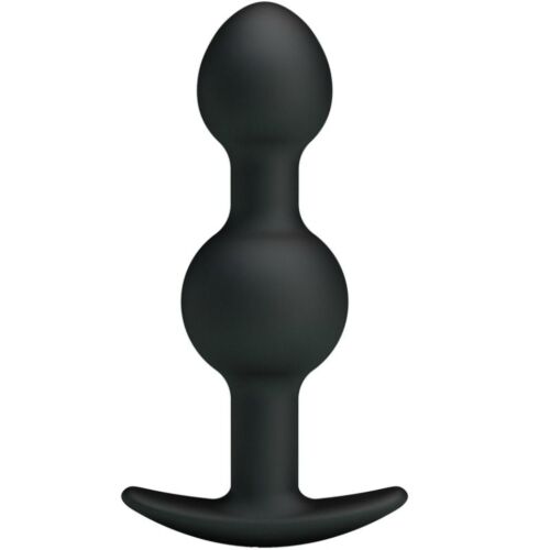 Pretty love bottom - silicone anal balls  10.3 cm - black