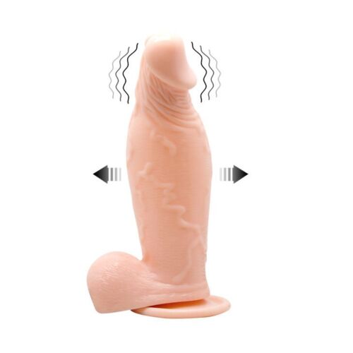 Inflatable and vibrating realistic dildo
