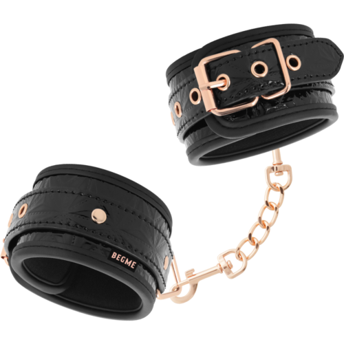 Bondage Handcuffs BEGME BLACK EDITION with Neoprene Lining