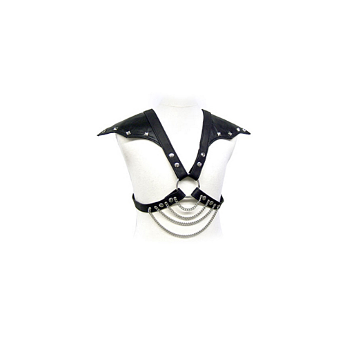 Leather Body Metal Harness for Men with Adjustable Straps
