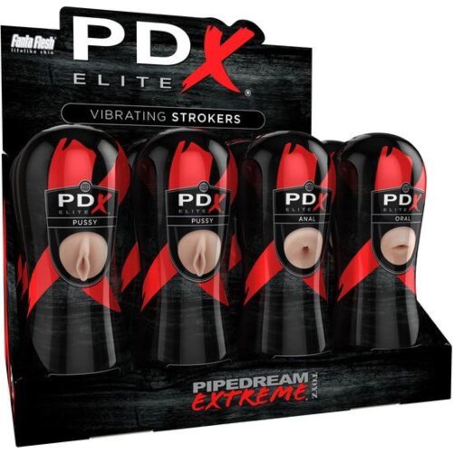 PDX ELITE Masturbator Set 12 Units - Vibrating Pleasure