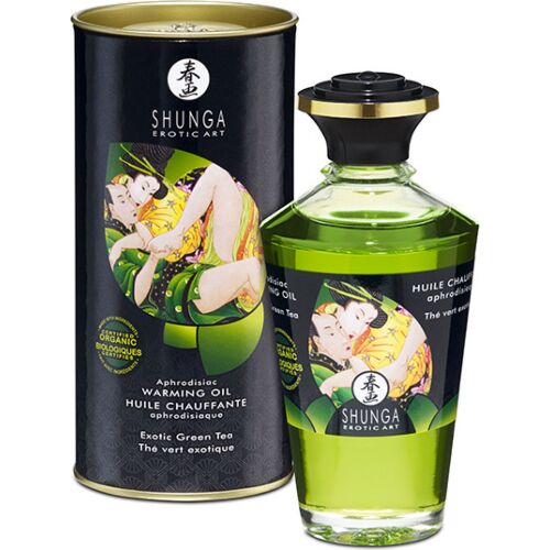 Shunga Organic Green Tea Warming Massage Oil