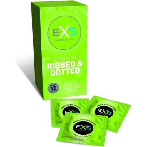 Condoms Exs Ribbed & Dotted with Extra Stimulation