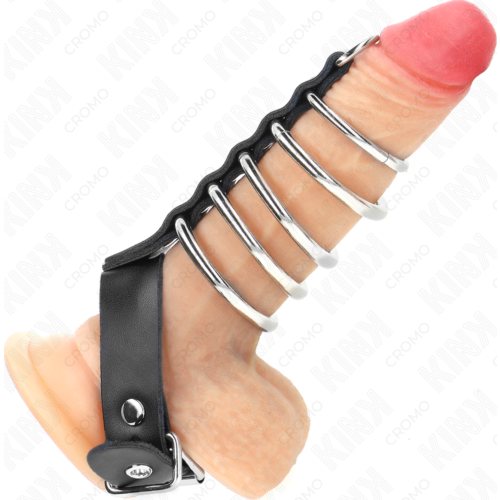 KINK Leather Penis Ring with Lock Strap for Intense Pleasure
