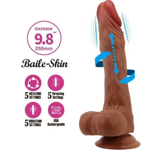 Realistic Dildo BAILE Calisto 25 cm with Thrusting and Rotation